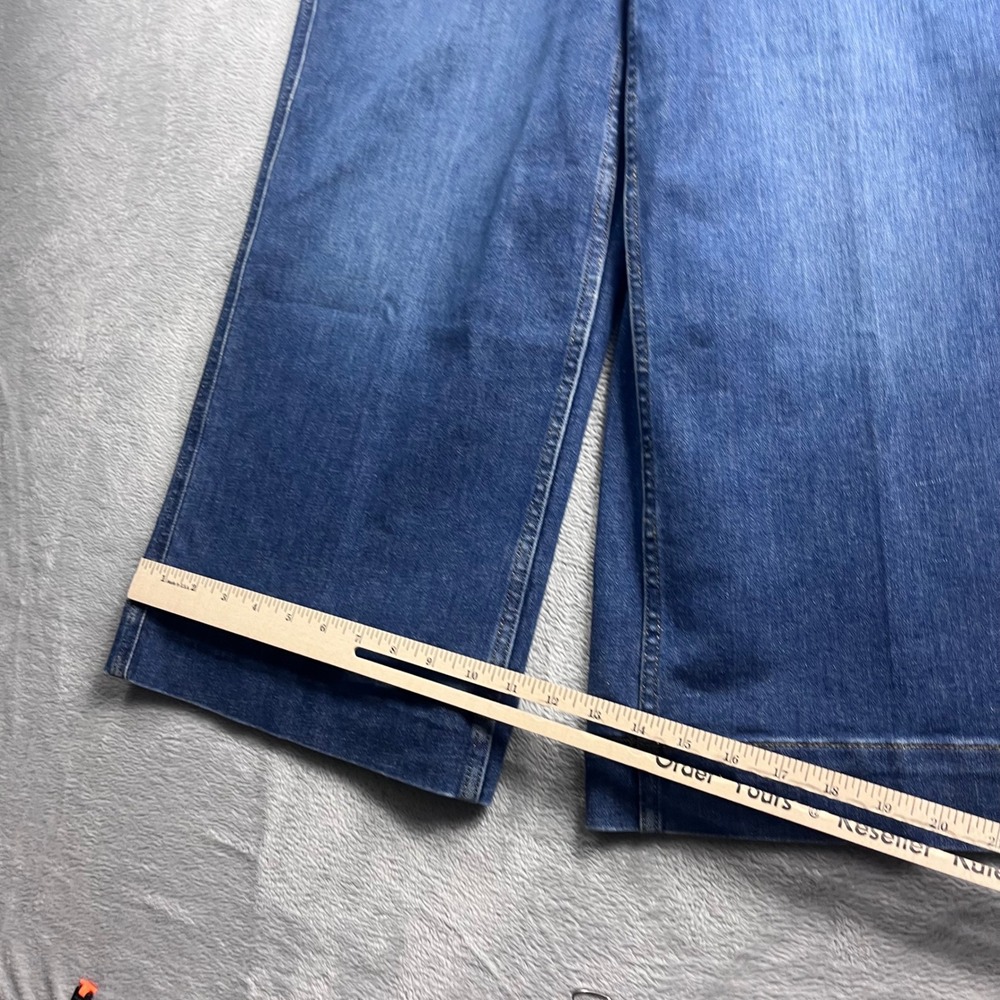 Spanx High Rise Wide Leg Jeans Medium Wash Blue Pull On Denim Size M 21649Q - Picture 8 of 12
